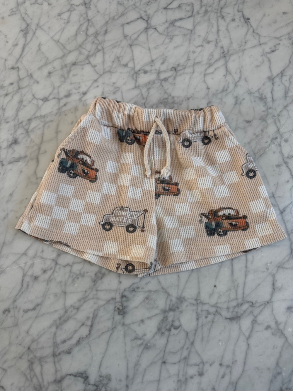 Disney Pixar Cars Tow Mater Waffle Knit Short Size 3/4T Lightening McQueen